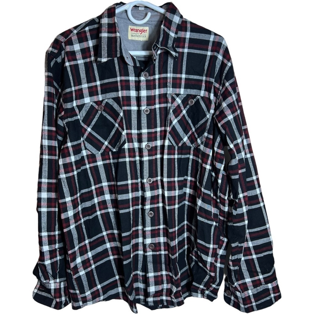 Wrangler Authentics Men's Long Sleeve Flannel Shirt, Large - Picture 2 of 8